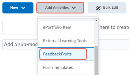 select new activity feedback fruits