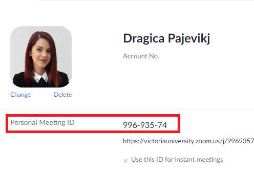 Zoom meeting ID
