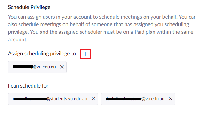 schedule privilege