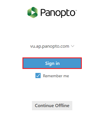 panopto welcome screen login