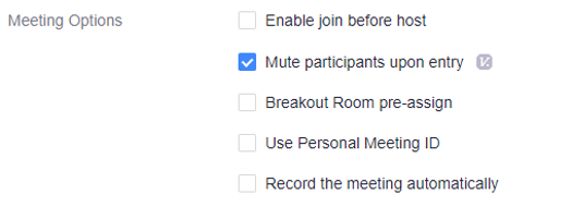 select meeting options