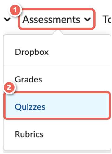 navigate to quizzes