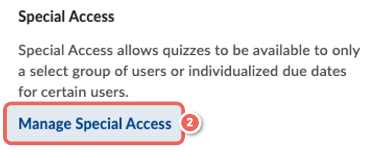 under special access click manage special access