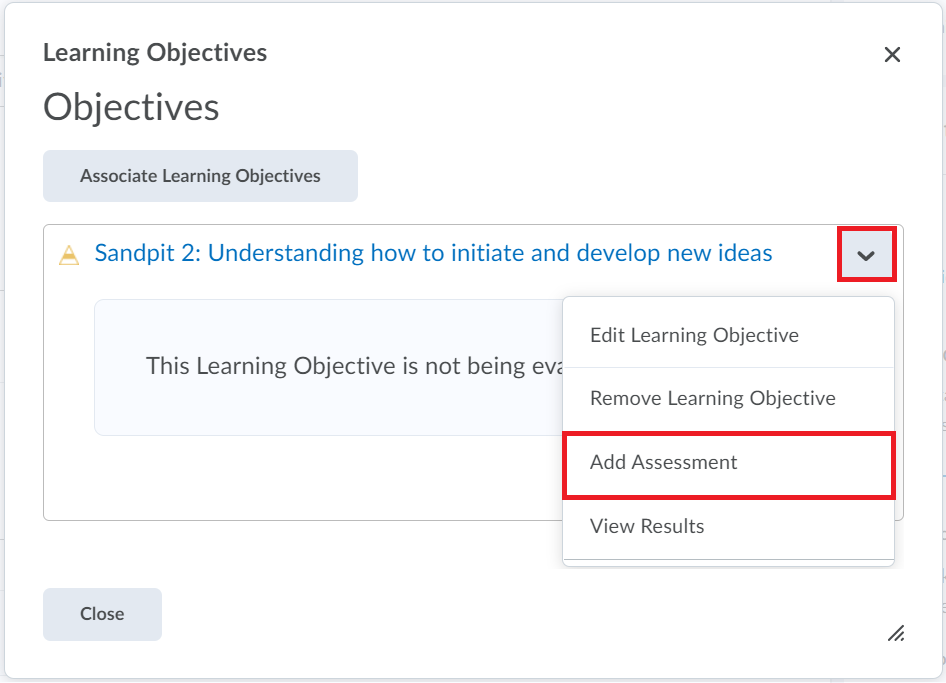 Add Assessment into learning objective