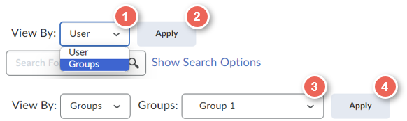 filter by group select view by group