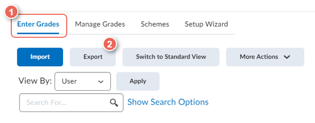 ex go to enter grades then export