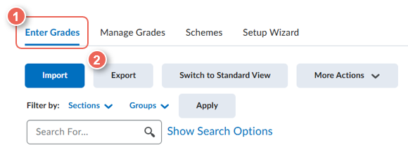 select enter grades then export