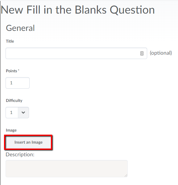 Questions Creating Fill in the Blanks Question