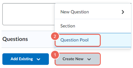 new create new question pool