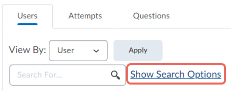 show search options