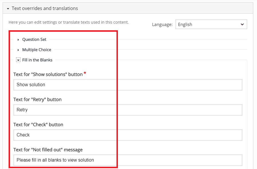 text overrides  and translations