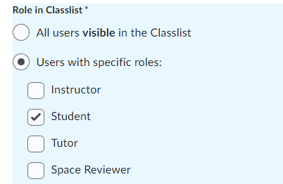 select to only send to students