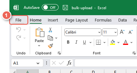 excel select file from top left