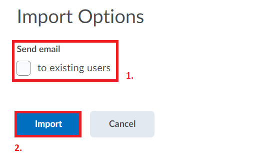 screen 10 Import button is selected