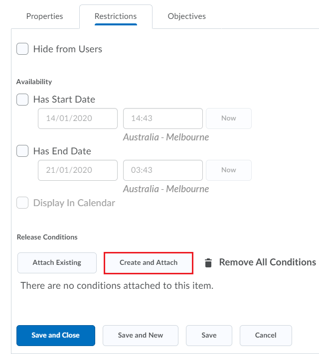 9 create release conditions