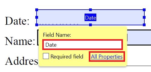 Date Field Name