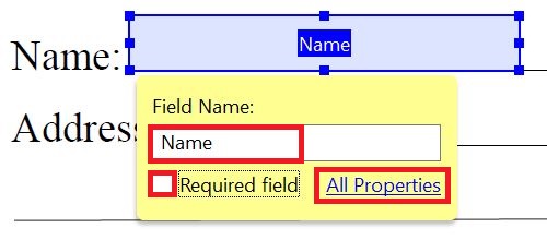 Text FIeld Name