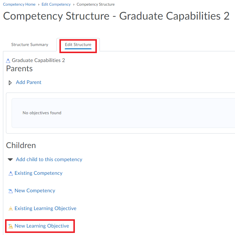 8 select new learning objective from structure