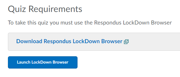 Manage - Respondus Lockdown Browser