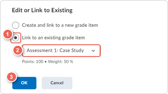 link to existing grade item