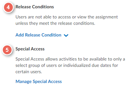 release conditions and special access