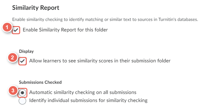 select similarity check settings