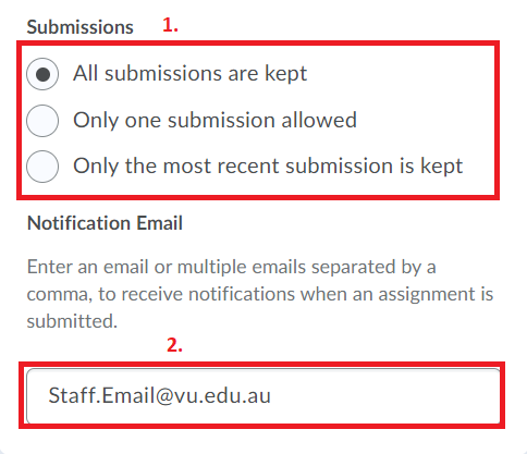 Dropbox submissions and notification email