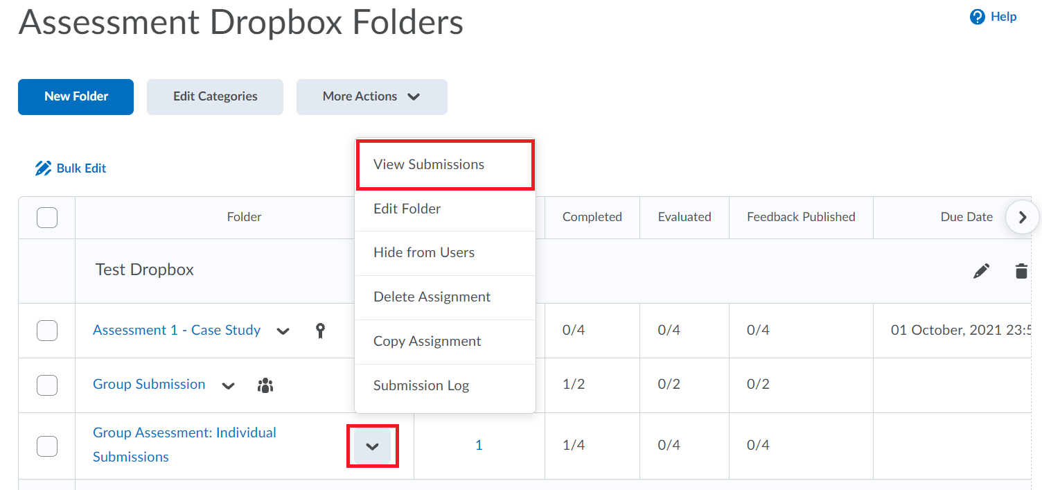 View Submissions on Dropbox