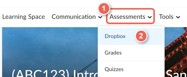 access dropbox from assessments tab