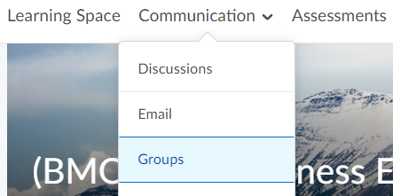 On the navbar select communication then groups