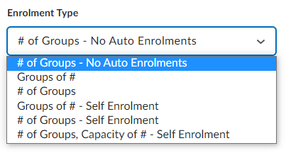 select enrolment type