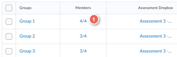 click on members number to view student name