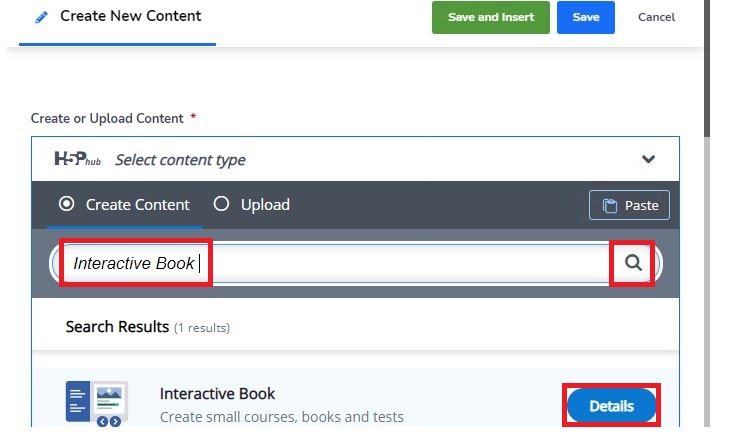 Type Interactive Book in the Search Field and Select Detailsjpg