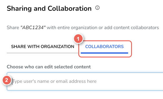 h5p switch to collaborators tab and search for user