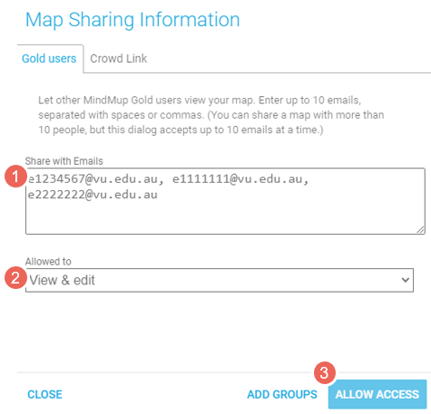 map sharing information