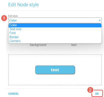 node style dropdown options