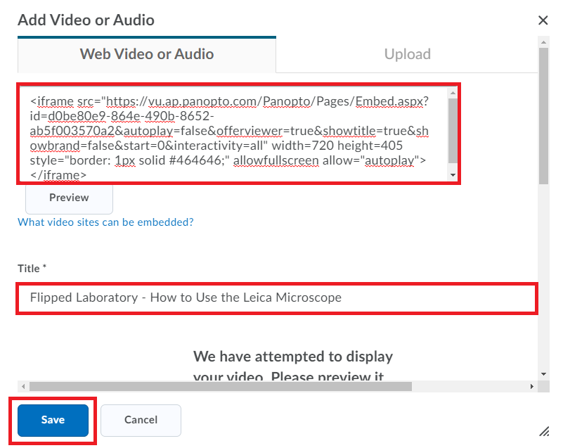 Publish - How to Embed a Panopto Video