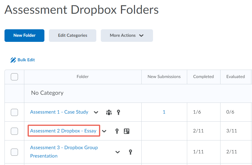 Select Dropbox Title you wish to view