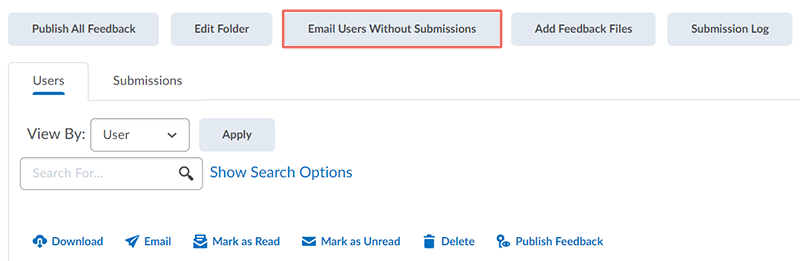 Dropbox email users without submissions