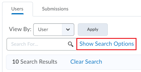 5 show search options