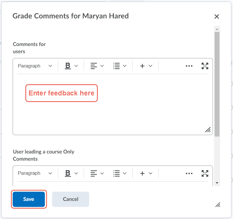 Grade Comments