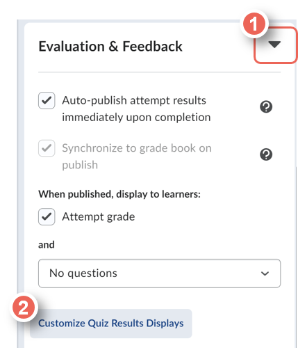 qz evaluation feeback custom results displays