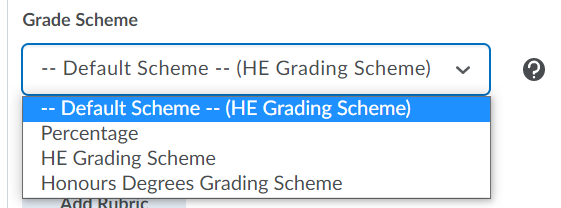 select grade scheme NEW