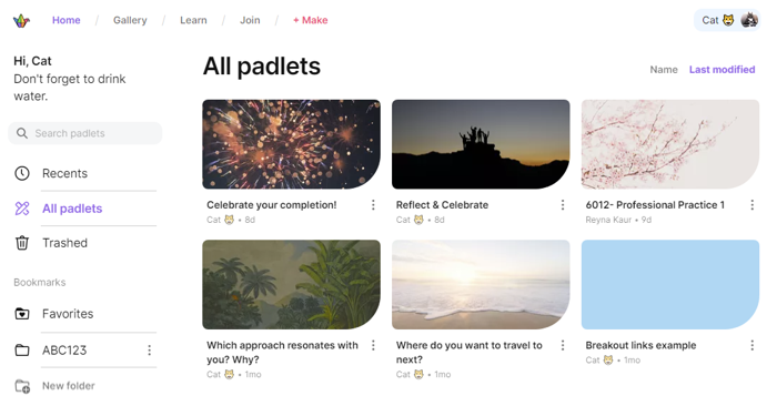 padlet new dashboard