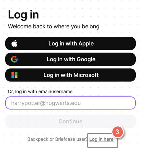 select log in here