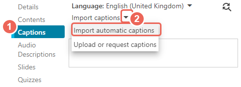 import automatic captions