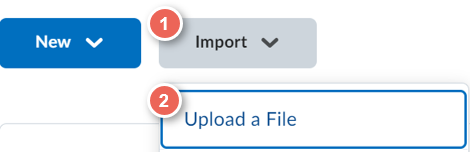 Within the question library select import and from the dropdown select upload a file