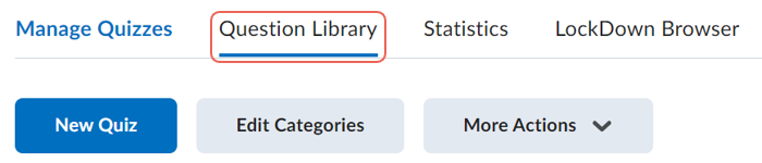 navigate to the question library tab in the quizzes page
