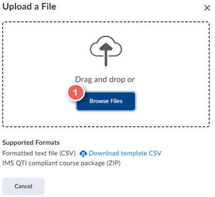 press the browse files button to locate where the CSV file was saved and upload you can also drag and drop