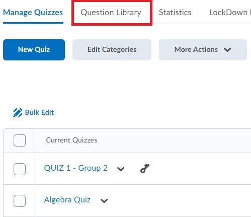 Select Question Library tab